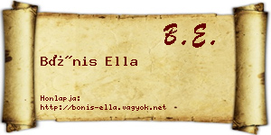 Bónis Ella névjegykártya
